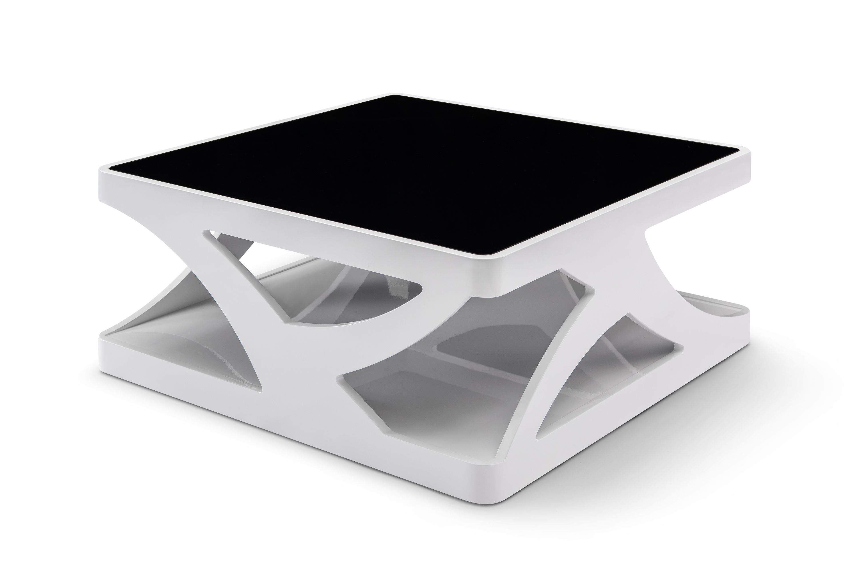 Couchtisch 90x90cm Glastisch hochglanz Beistelltisch Sofatisch Wohnzimmer Tisch