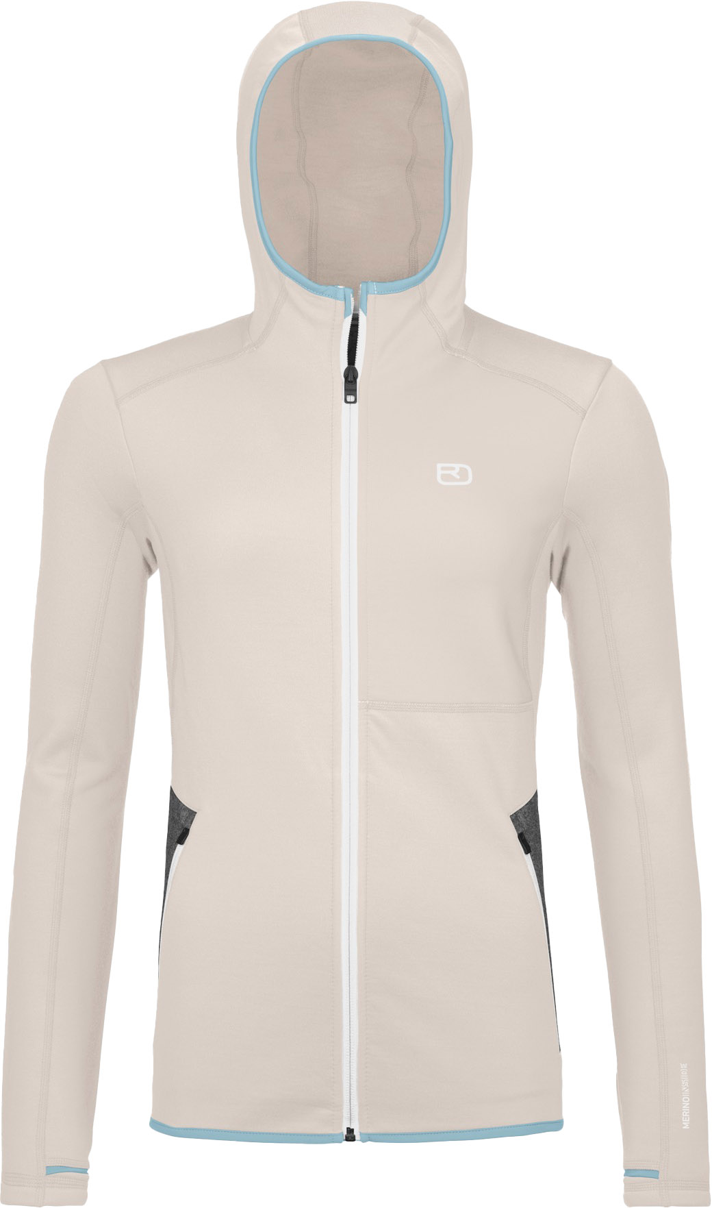 Fleece Hoody Dame 101/White Chalk