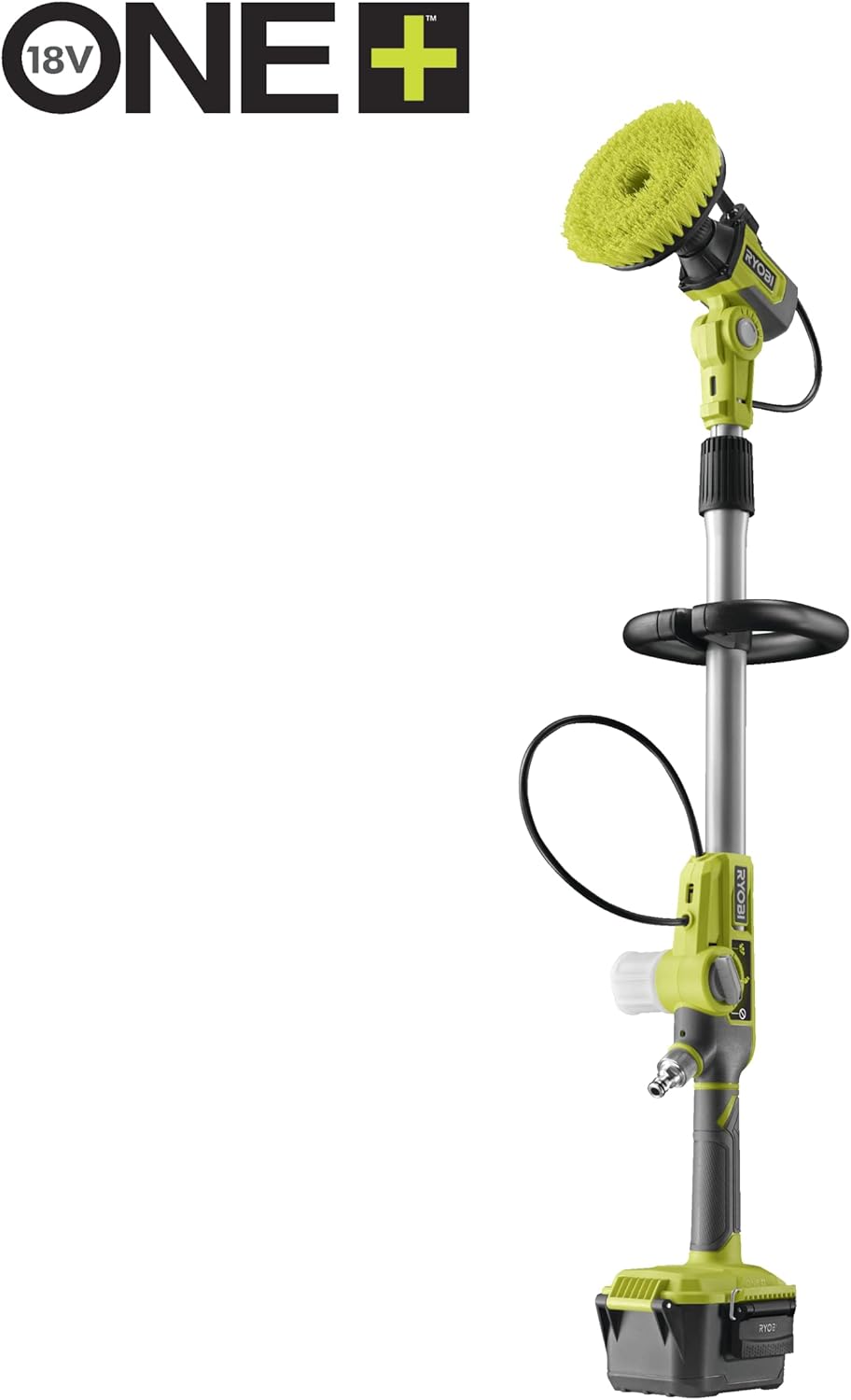 RYOBI 18 V ONE+ Akku-Nass-Reinigungsbürste RWTS18-0 (teleskopierbar bis 1,4m, 15 cm Borstenkopf, Max. Leerlaufdrehzahl min⁻¹ 0-2100, ohne Akku und Ladegerät)