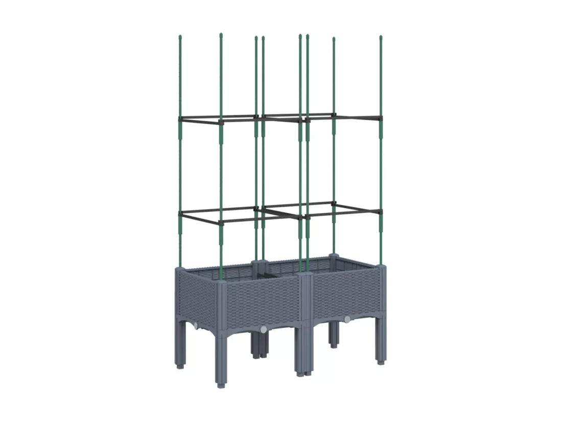 Jardinière bac lit surélevé grise 80 x 40 x 142 cm 02_0038314