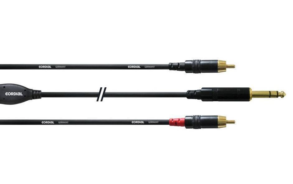 Audio-Kabel CFY 1.5 VCC 6.3 mm Klinke - Cinch 1.5 mStudiokabel