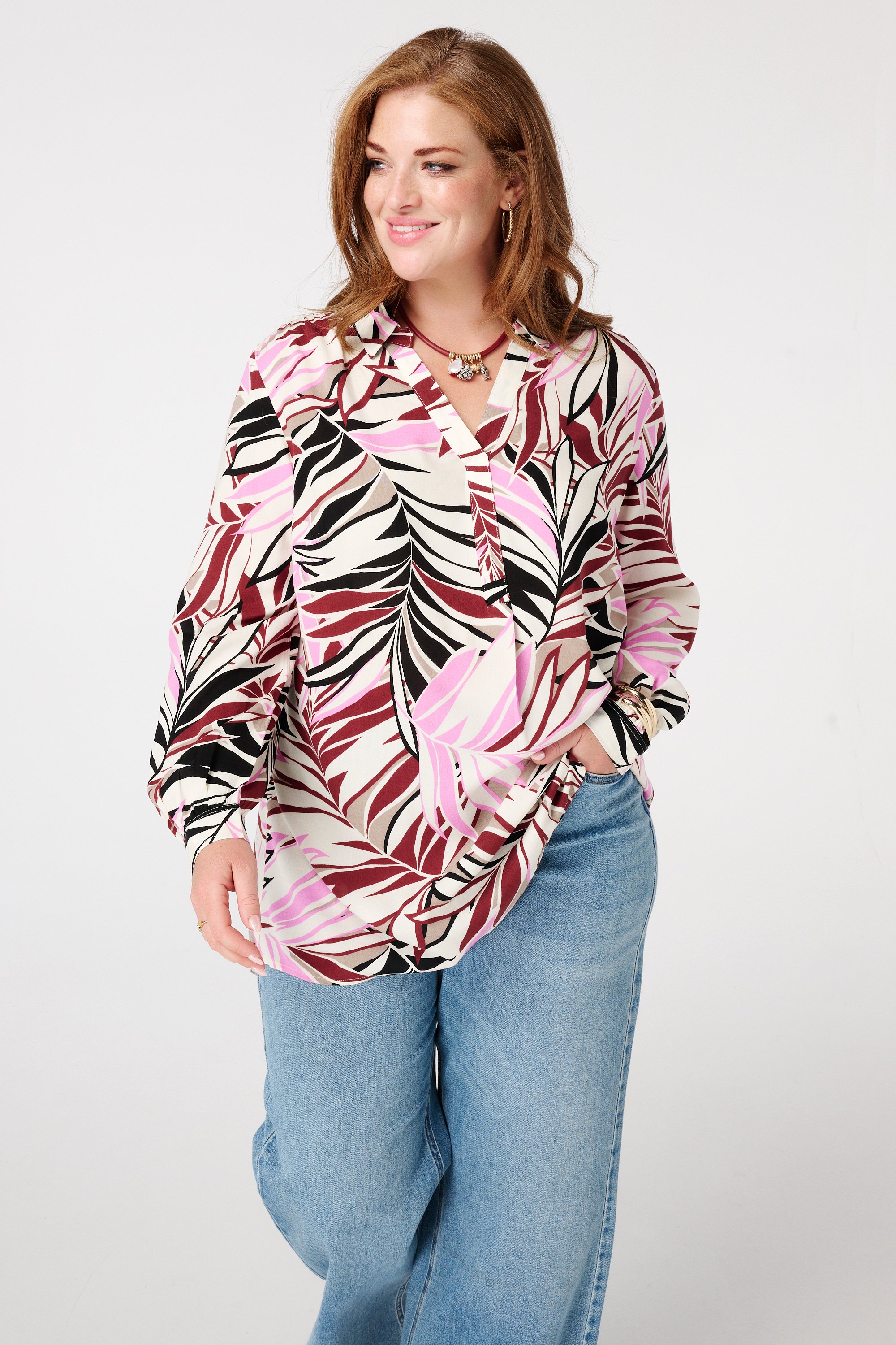 Blouse met print Multi Pink