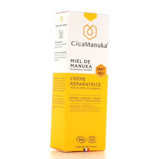 Crème réparatrice Miel de Manuka IAA 10+ CicaManuka - Soin cicatrisant