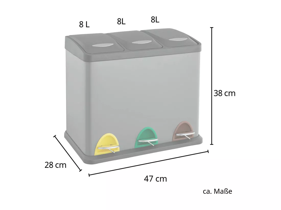 Poubelle à pédale pour le tri sélectif