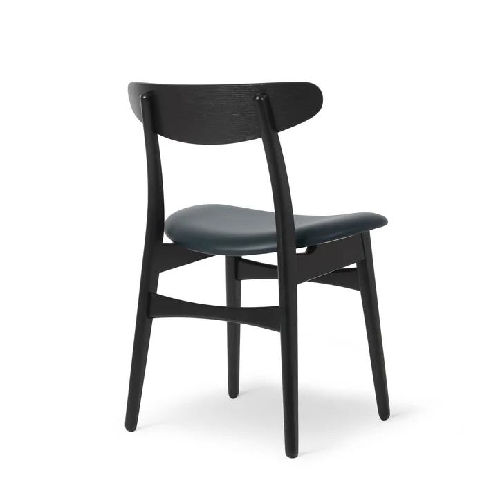 Carl Hansen - CH30P Stuhl, Eiche schwarz lackiert / Leder Thor schwarz