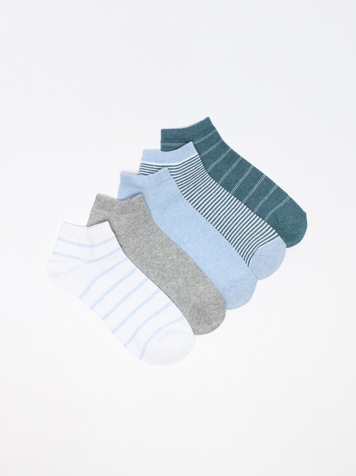 Pacote com 5 pares de meias curtas sortidas - Diversas