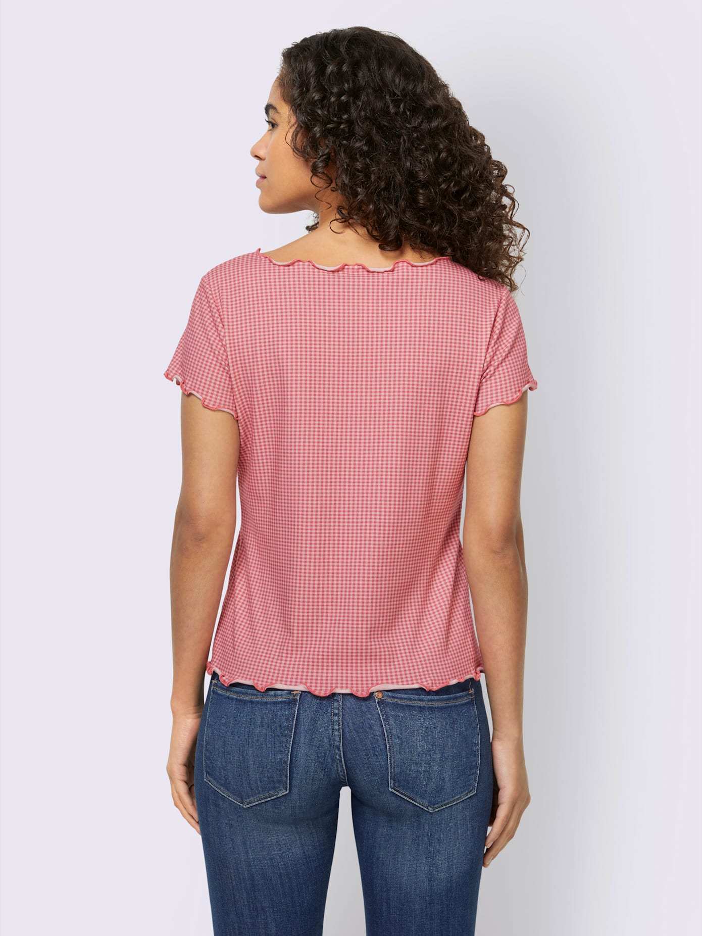 T-shirt imprimé joli ourlet ondulé