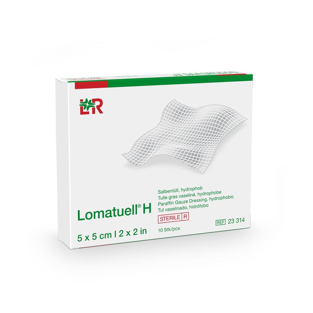 LOMATUELL H Salbentüll 5x5cm steril 10 Stk