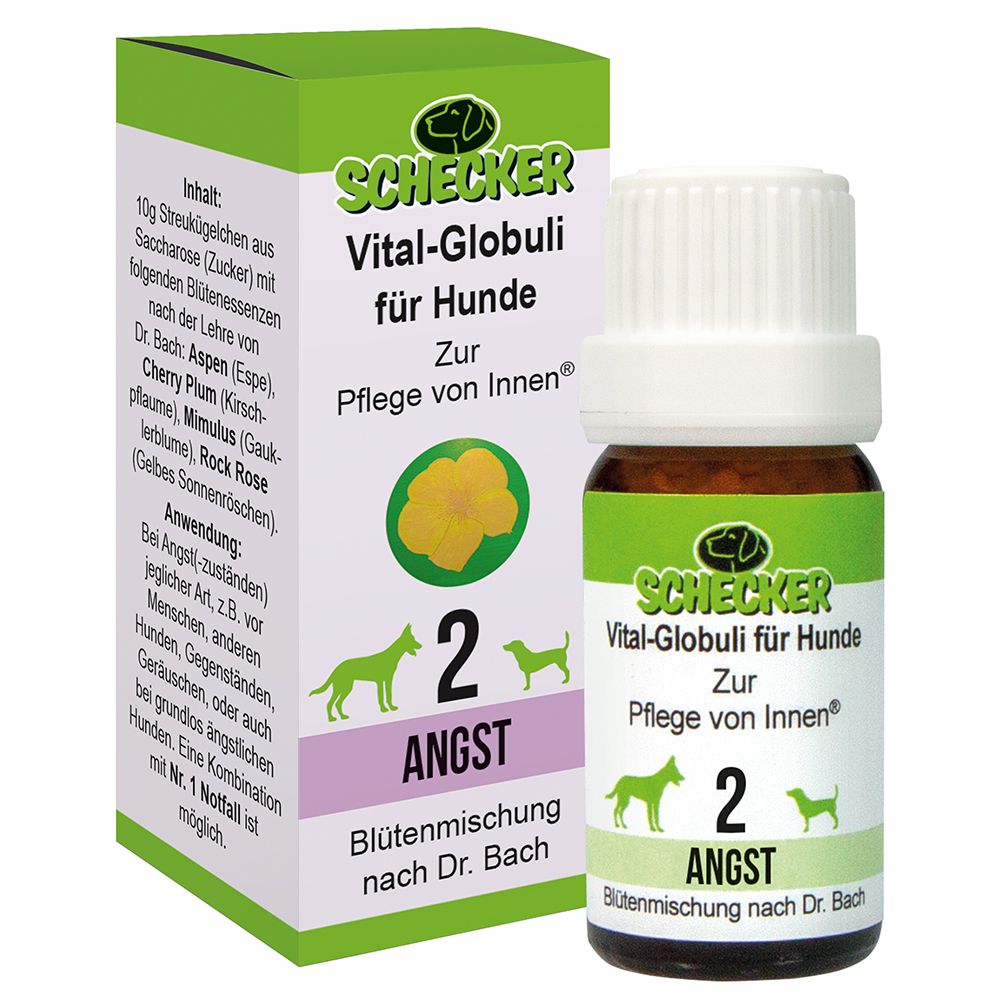 Schecker Vital Globuli -- Angst für Hunde -- Blütenessenzen nach der Lehre von Dr. Bach