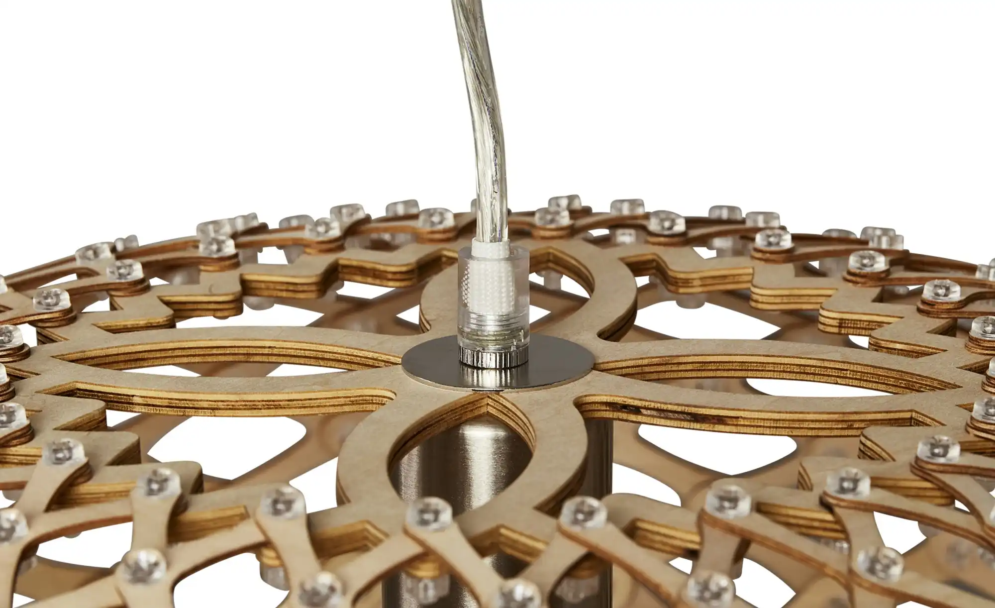 KHG Pendelleuchte, 1-flammig, nickel-matt/ holz