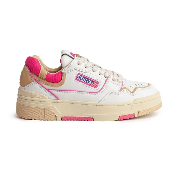 Autry Baskets CLC Low Cuir Bicolore | Rose fuschia