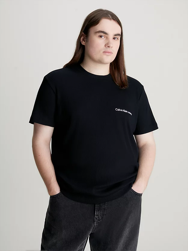 Camiseta de algodão canelado slim