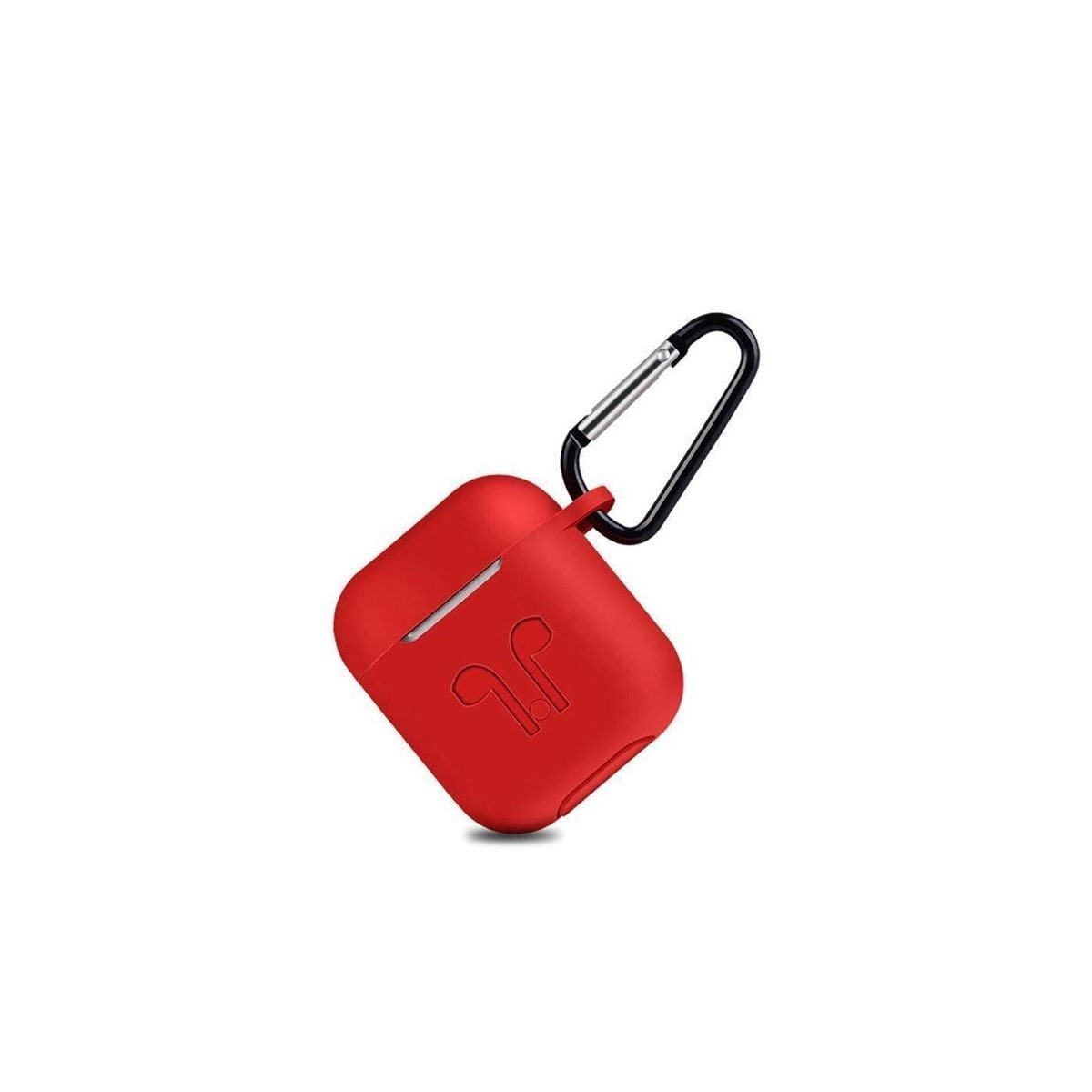 Silikonsett for Airpods, silikonetui, stropp, ørepropper i silikon, karabinkrok, rød
