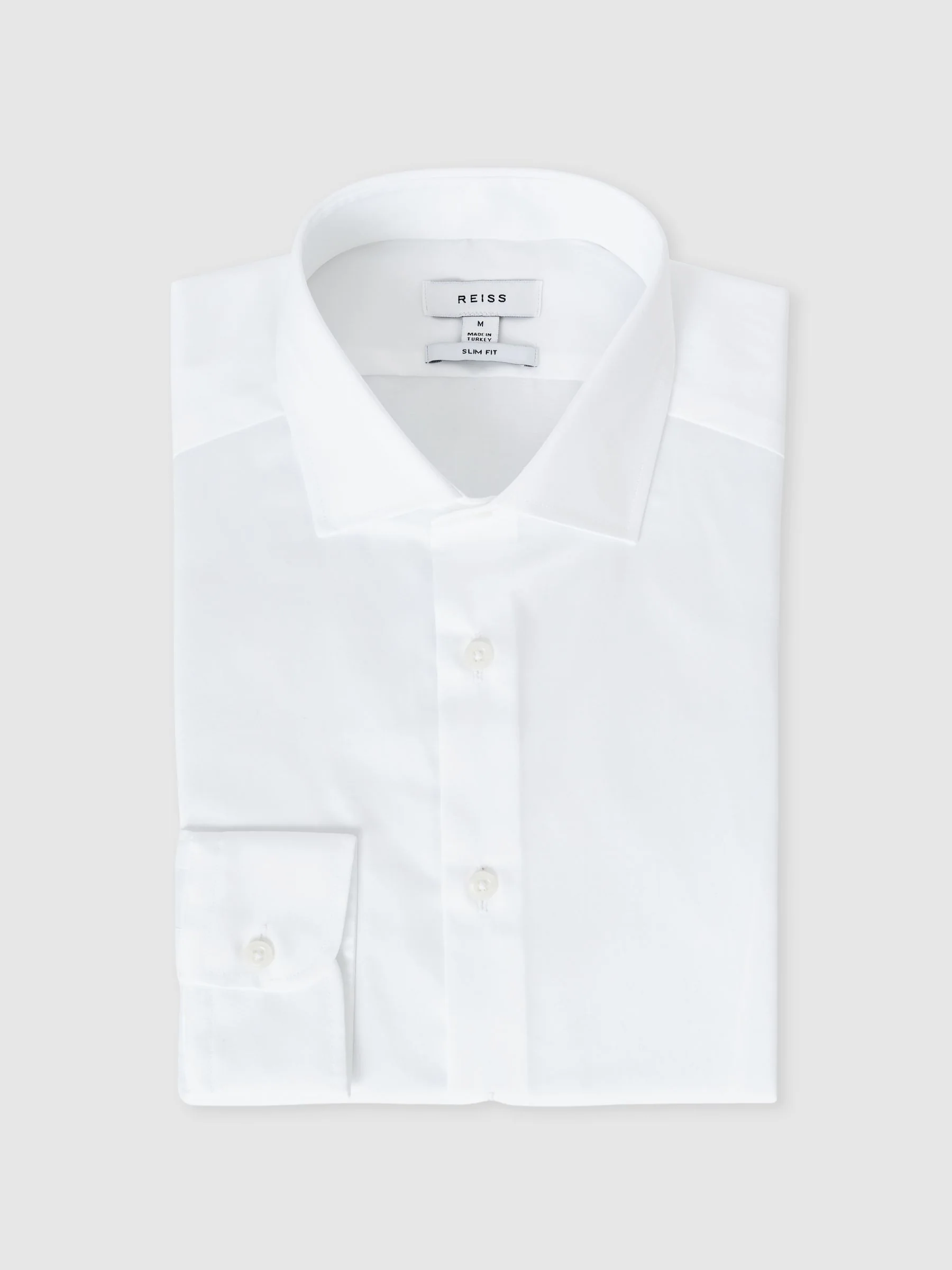 Wit - Slim Fit - Reiss Remote Cotton-Satin Cutaway-Collar Shirt