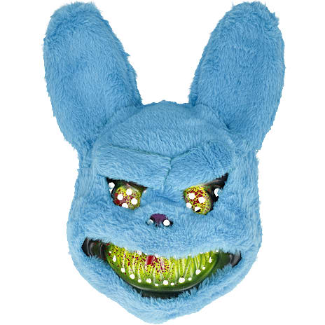 Halloween killer kanin maske H: 34 cm - blå