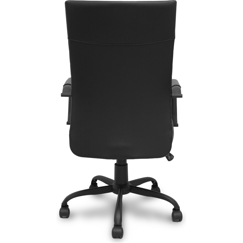 Chaise Opti527 Mécanisme d'inclinaison - Simili cuir Noir - Piètement en métal noir - Accoudoirs fixes - Sans appui-tête - Roulettes en nylon 50 mm