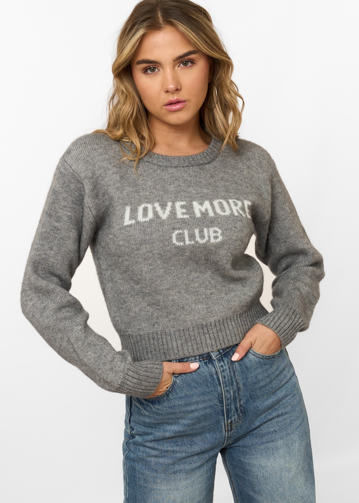 Love more trui grijs