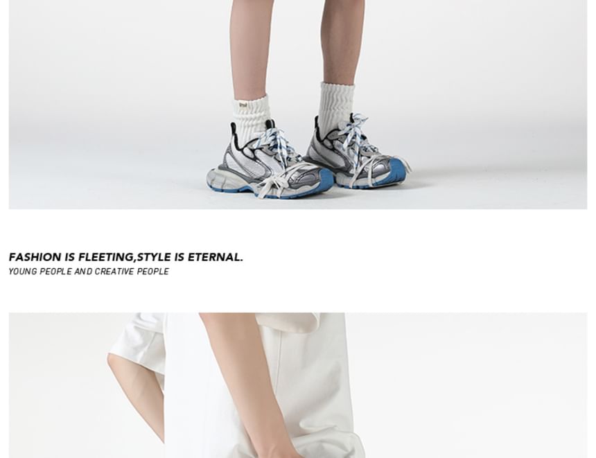 AXEN - Bermudashorts met trekkoord en letters