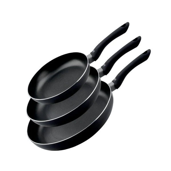 Set de 3 poêles à frire 20 cm 24 cm et 28 cm fond en nid d'abeille et