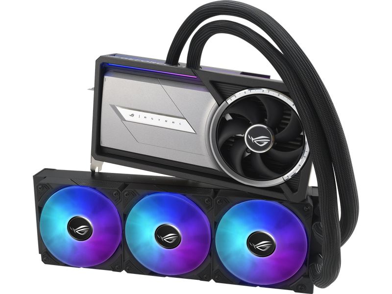 ASUS ROG Grafikkarte ROG Astral LC GeForce RTX 5090 32 GB Gaming Grafikkarte mit All-in-One-Flüssig-CPU-Wasserkühlung