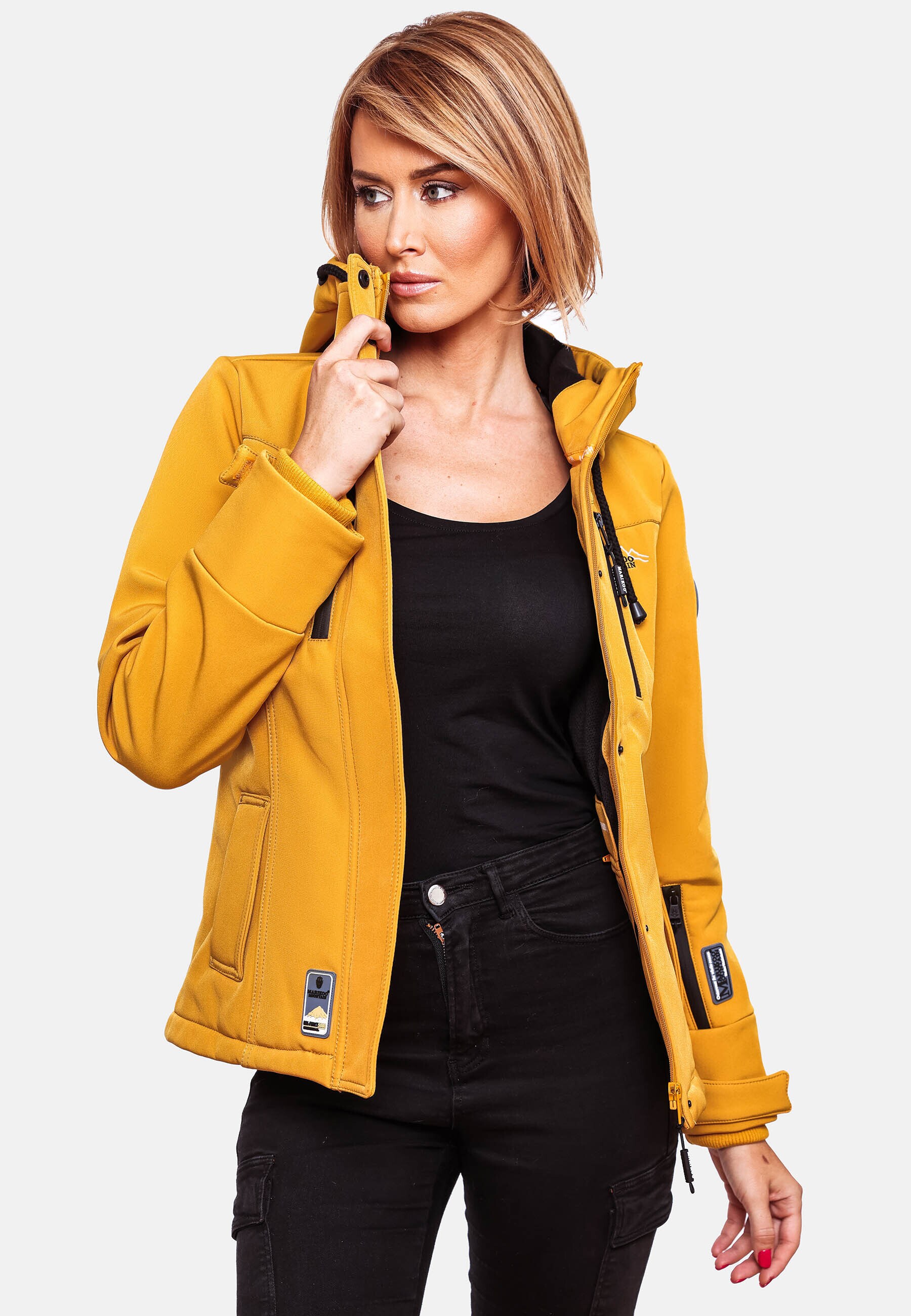 MARIKOO Damen Softshelljacke Outdoor Funktionsjacke Kleinezicke