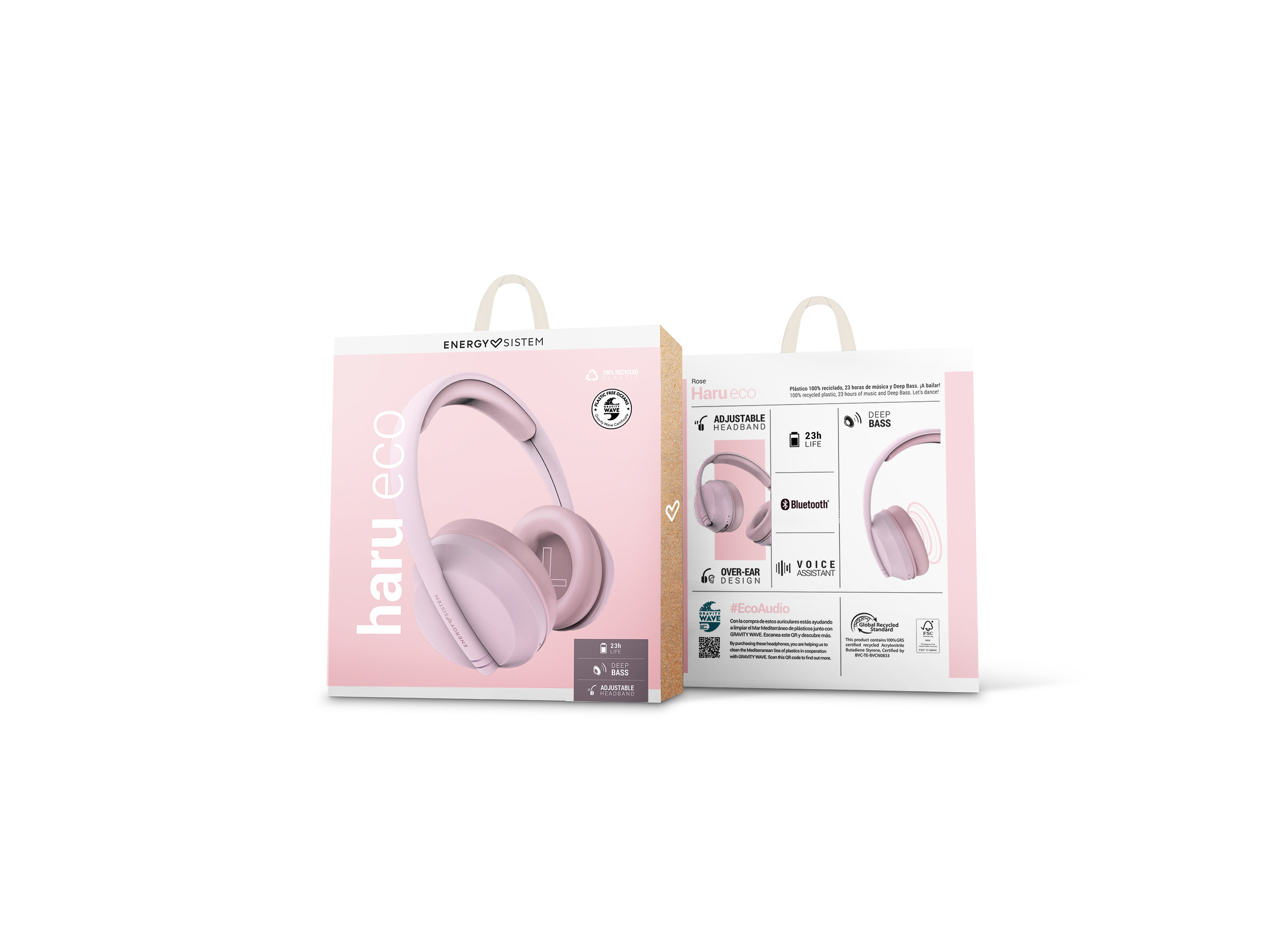 AUSCULTADORES ENERGY SISTEM ROSE HARU ECO ROSA BLUETOOTH