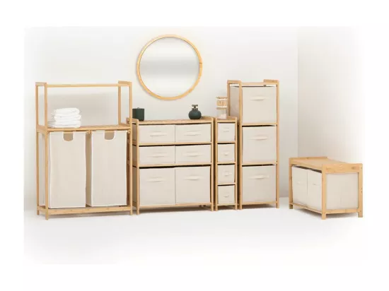 Meuble Étagère en Bambou avec 4 paniers H 78.5 cm