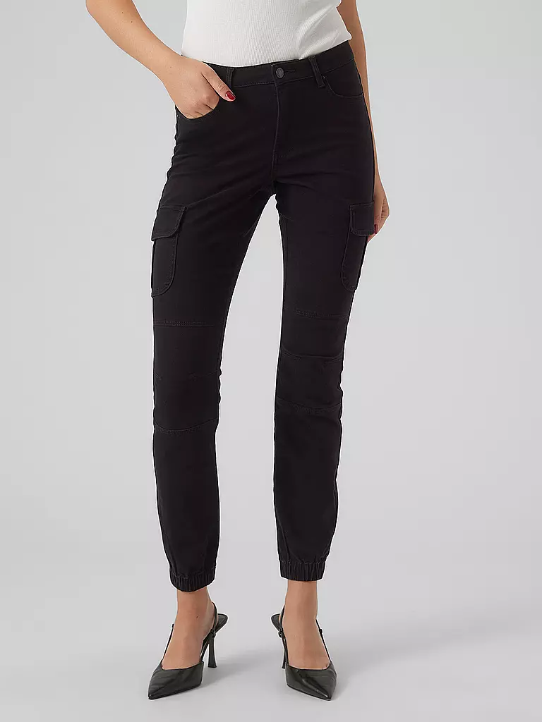 VERO MODA Cargohose VMIVY schwarz