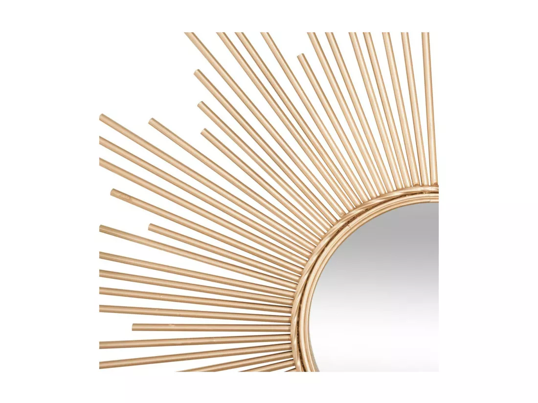 Grand Miroir soleil en Métal doré D 99 cm