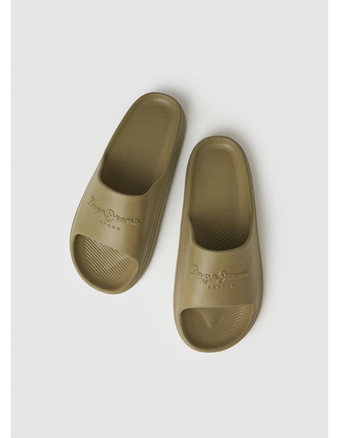 pepe jeans claquettes homme beach slide kaki