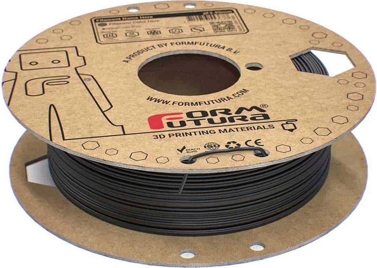 FormFutura  ApolloX Kevlar Black, 1,75 mm / 500 g    Mit Aramidfasern verstärktes ASA-Filament