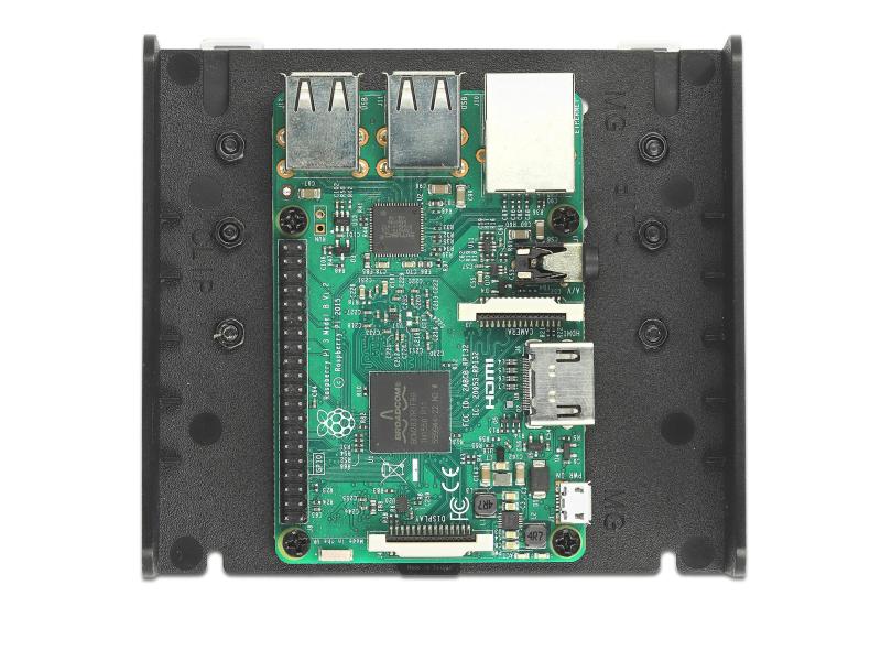 Delock Hutschienen Montagekit für Entwicklerboards Delock 66292 Hutschienen Montagekit für Einplatinencomputer oder 3.5″ Geräte