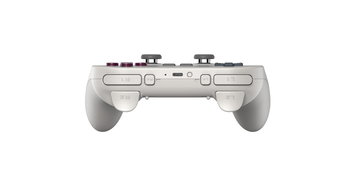 8BitDoPro 3 Bluetooth Gamepad  (Lichtgrijs/rood, Switch 1 & 2, PC, Android, 2.4 GHz / Bluetooth / USB)