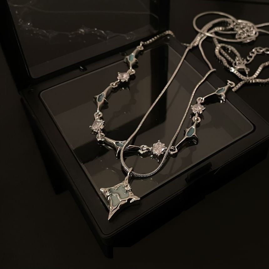 Lilafey - gelaagde ketting met strass