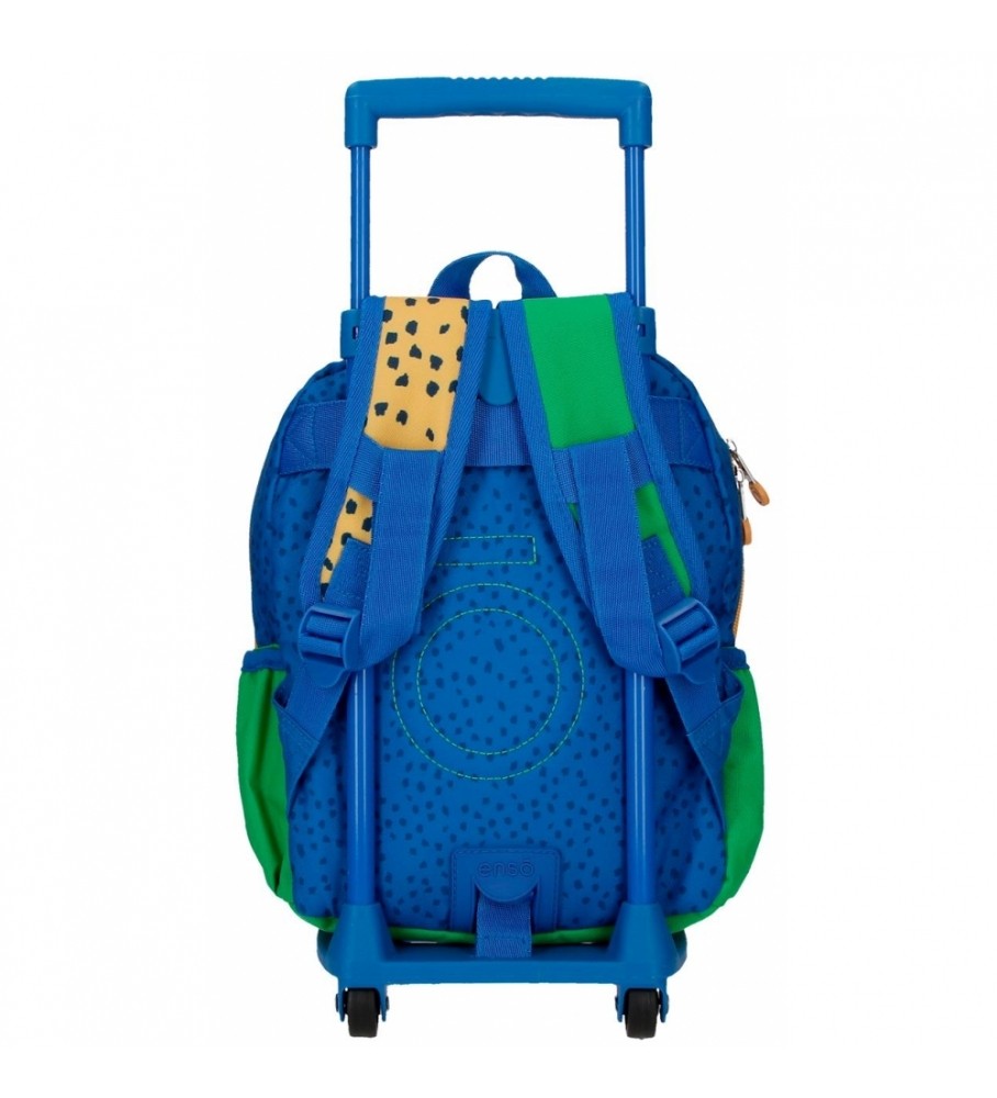 Mochila pequena Enso Jungle Club com rodinhas multicoloridas