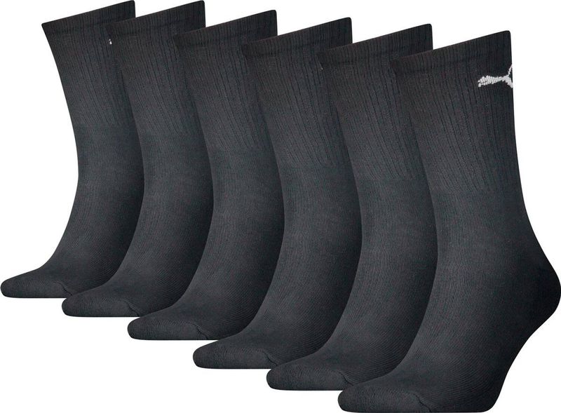 PUMA - Crew Socks - Zwart - 6-Pack - Katoen