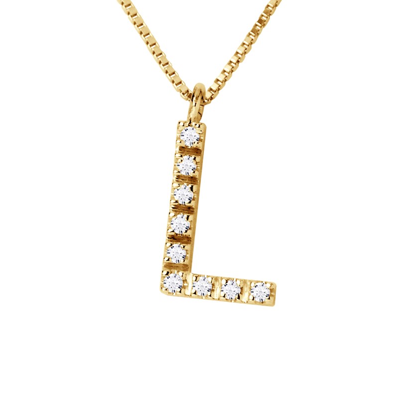 Collier ALPHABET Diamants 0,05 Cts  LETTRE 