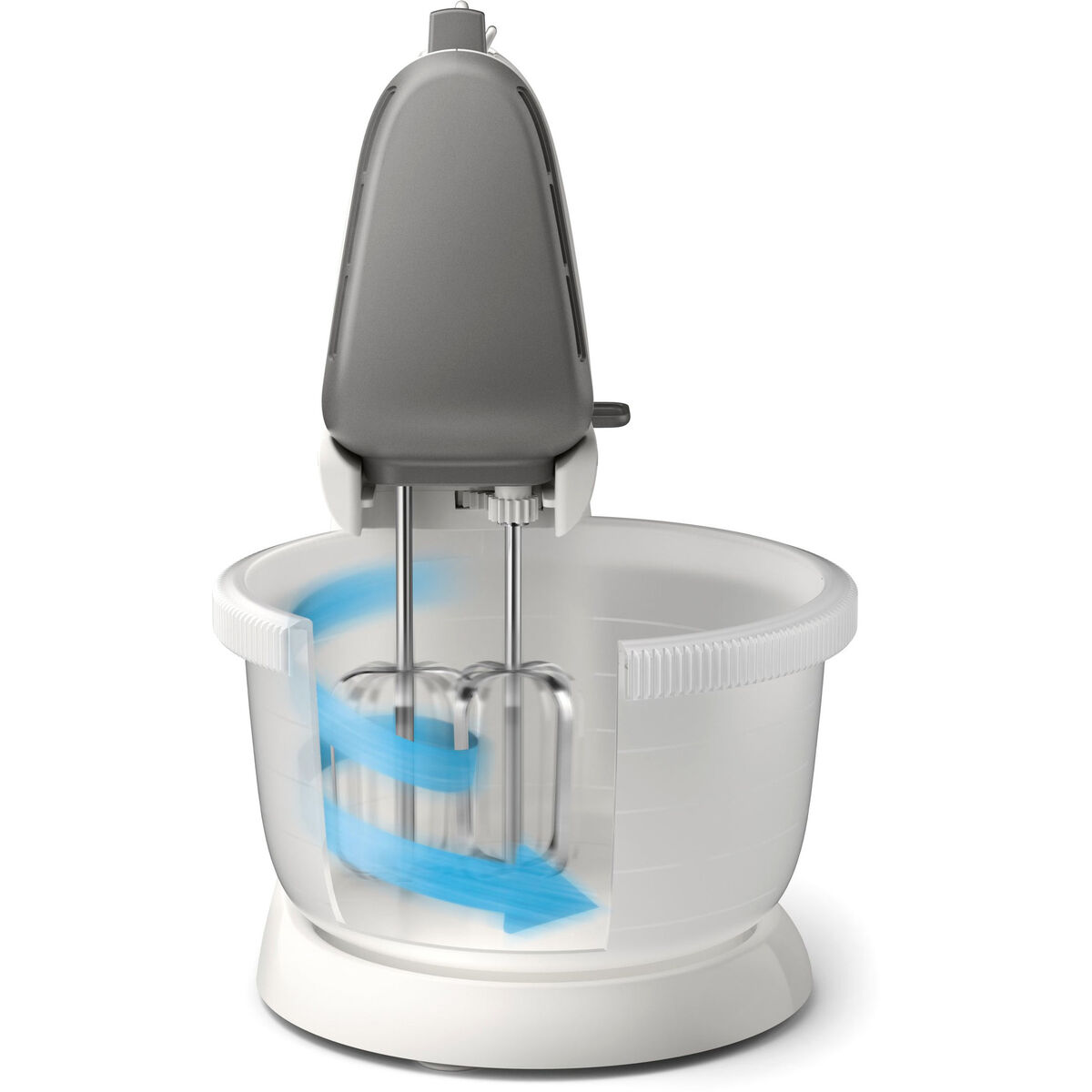 HR3745/00 Håndmixer med skål, Grå/hvit