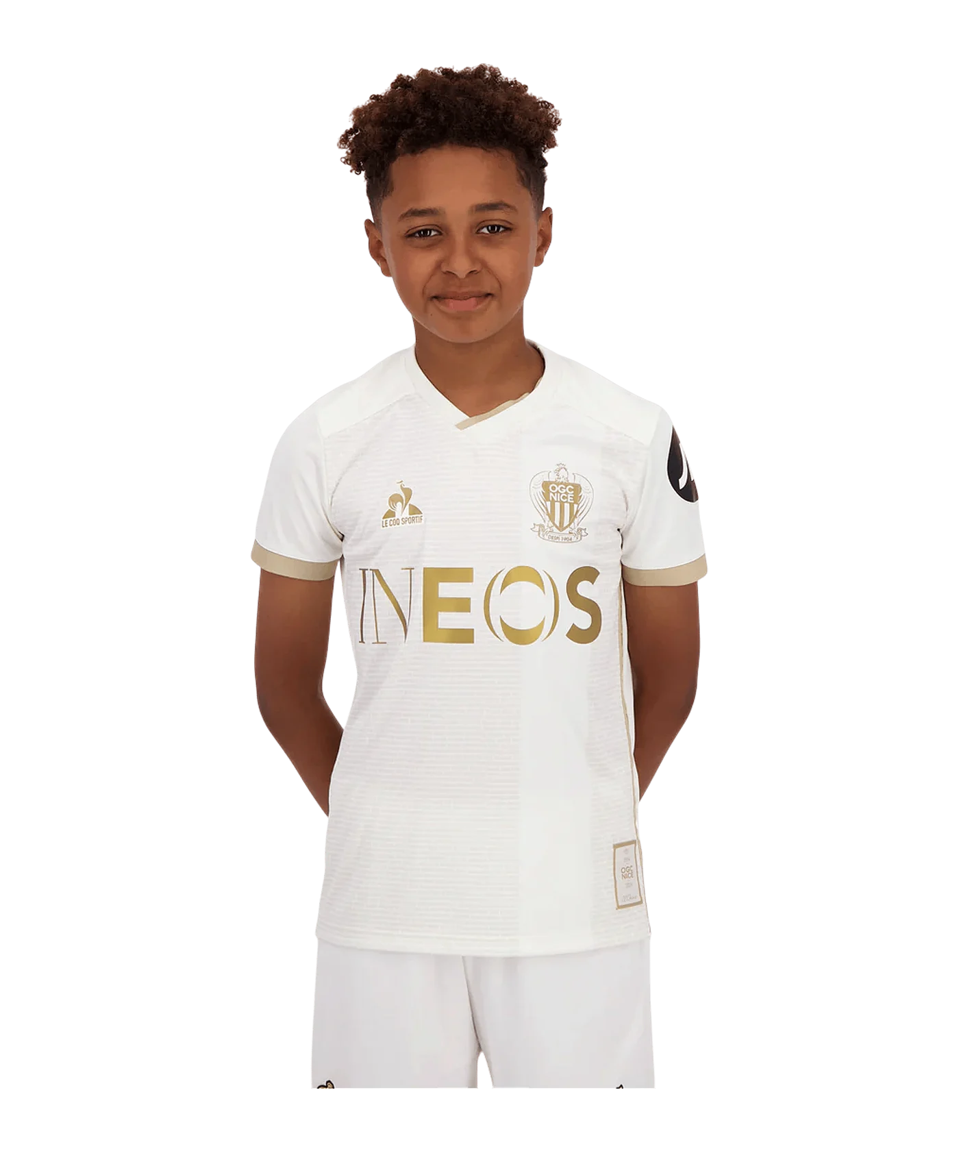Le Coq Sportif OGC Nizza Trikot Away 2024/2025 Kids Weiss