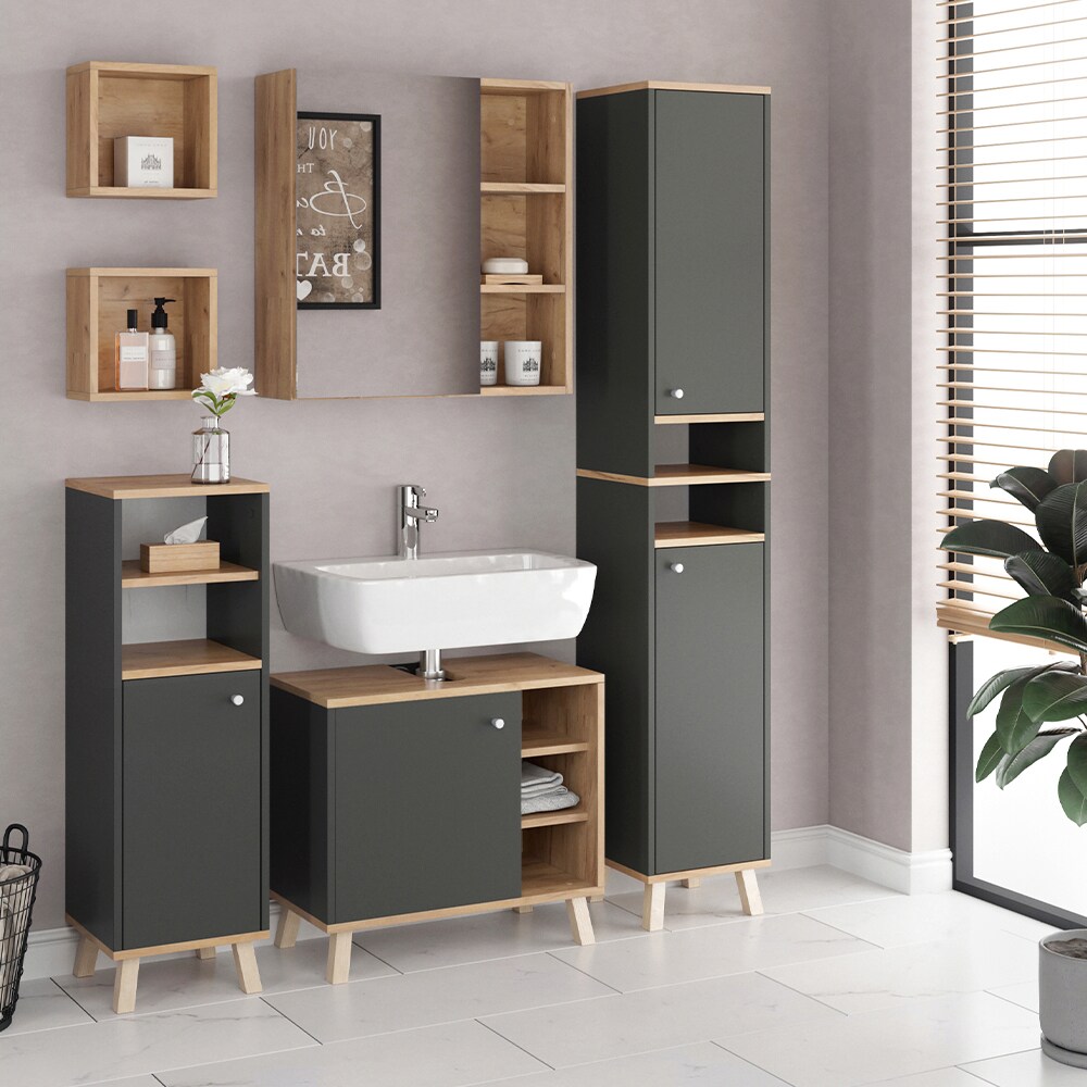 Vicco Spiegelschrank Badspiegel Badschrank Senyo Goldkraft Badezimmerspiegel