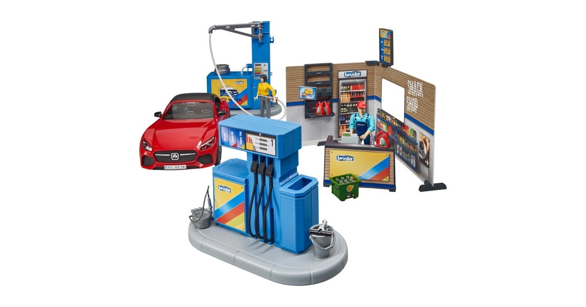 bruderbworld Tankstation en Carwash Speelfiguur  (62111)