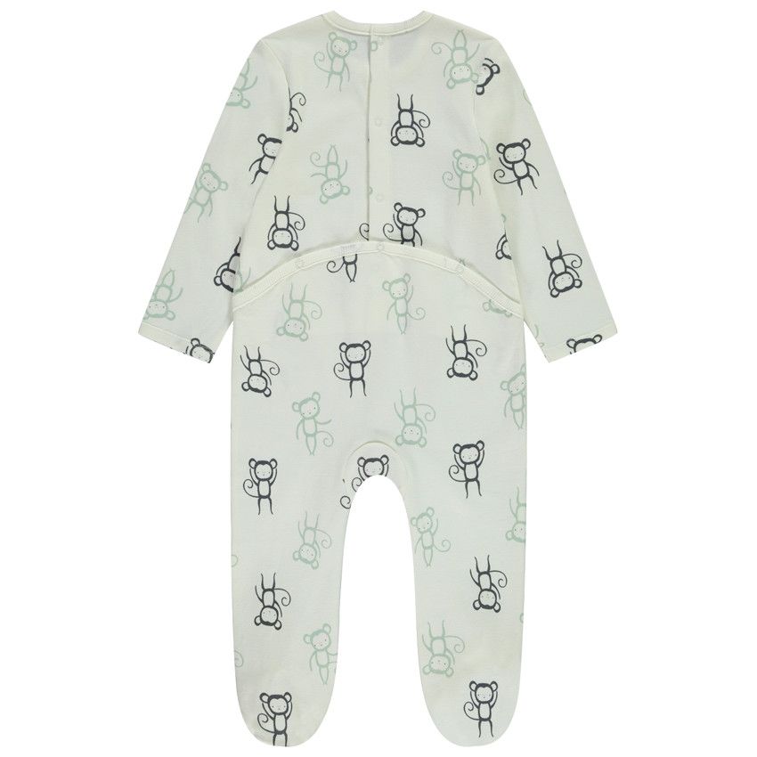 Lot de 3 dors-bien motifs singe pour bébé garçon avec ouvertures différentes selon l'âge - Ecru