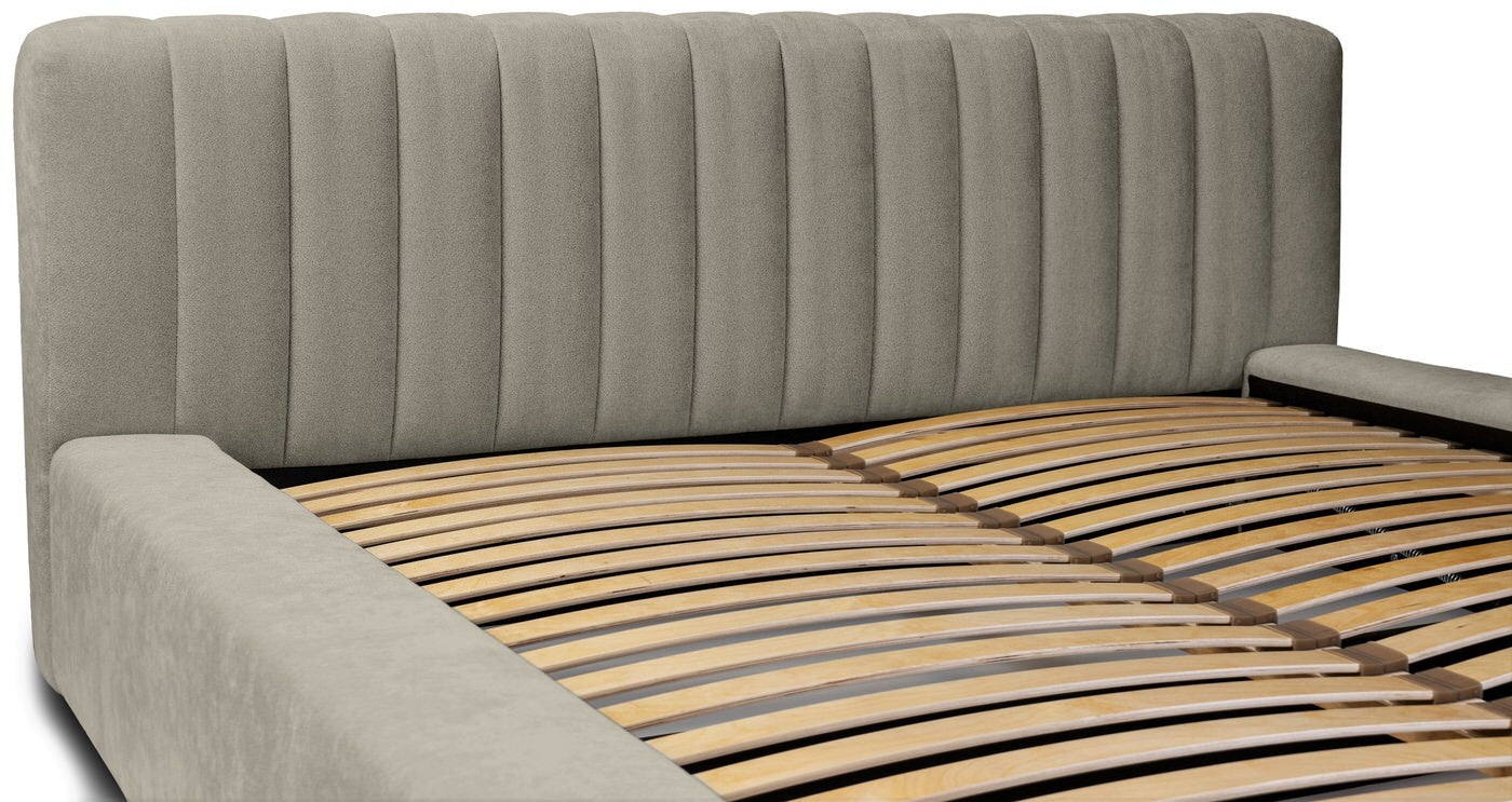 Trae Mobler Como140 x 200 cm Gestoffeerd Bed Taupe