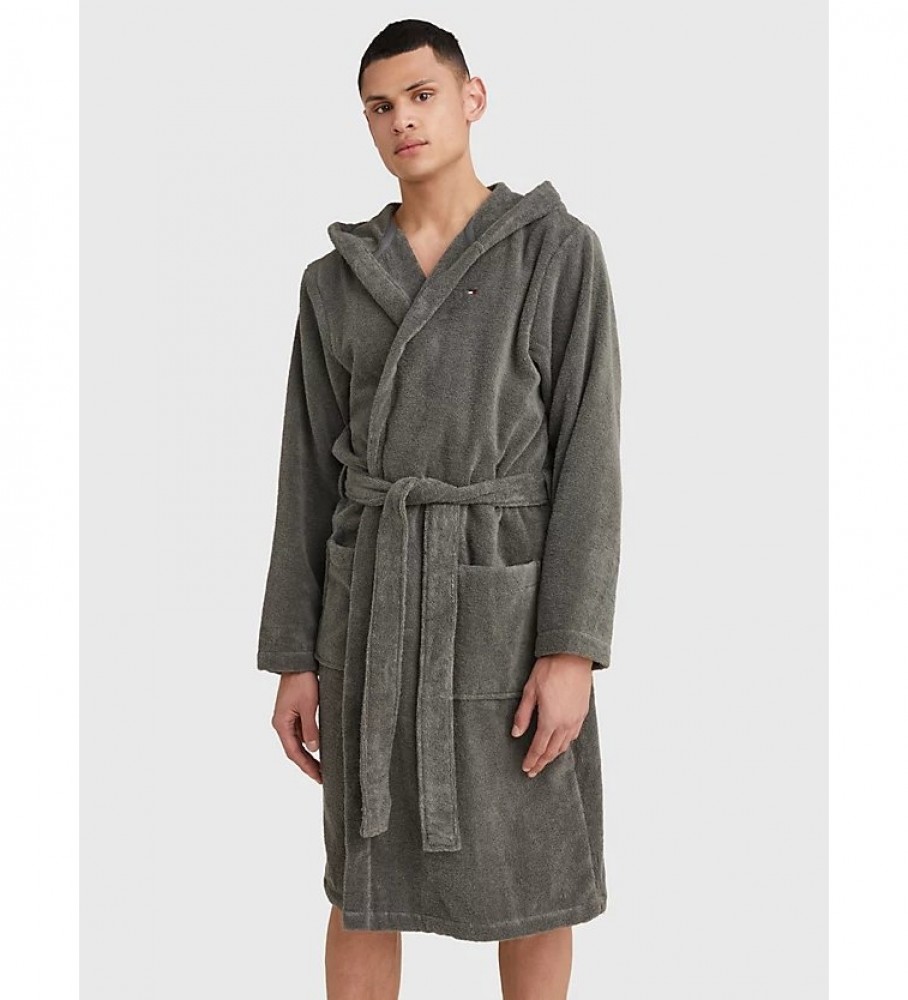 Robe de banho com capuz Tommy Hilfiger cinza