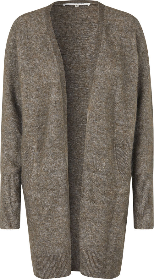 Second Female Brook Mohair Blend Knit Cape Chocolate chip