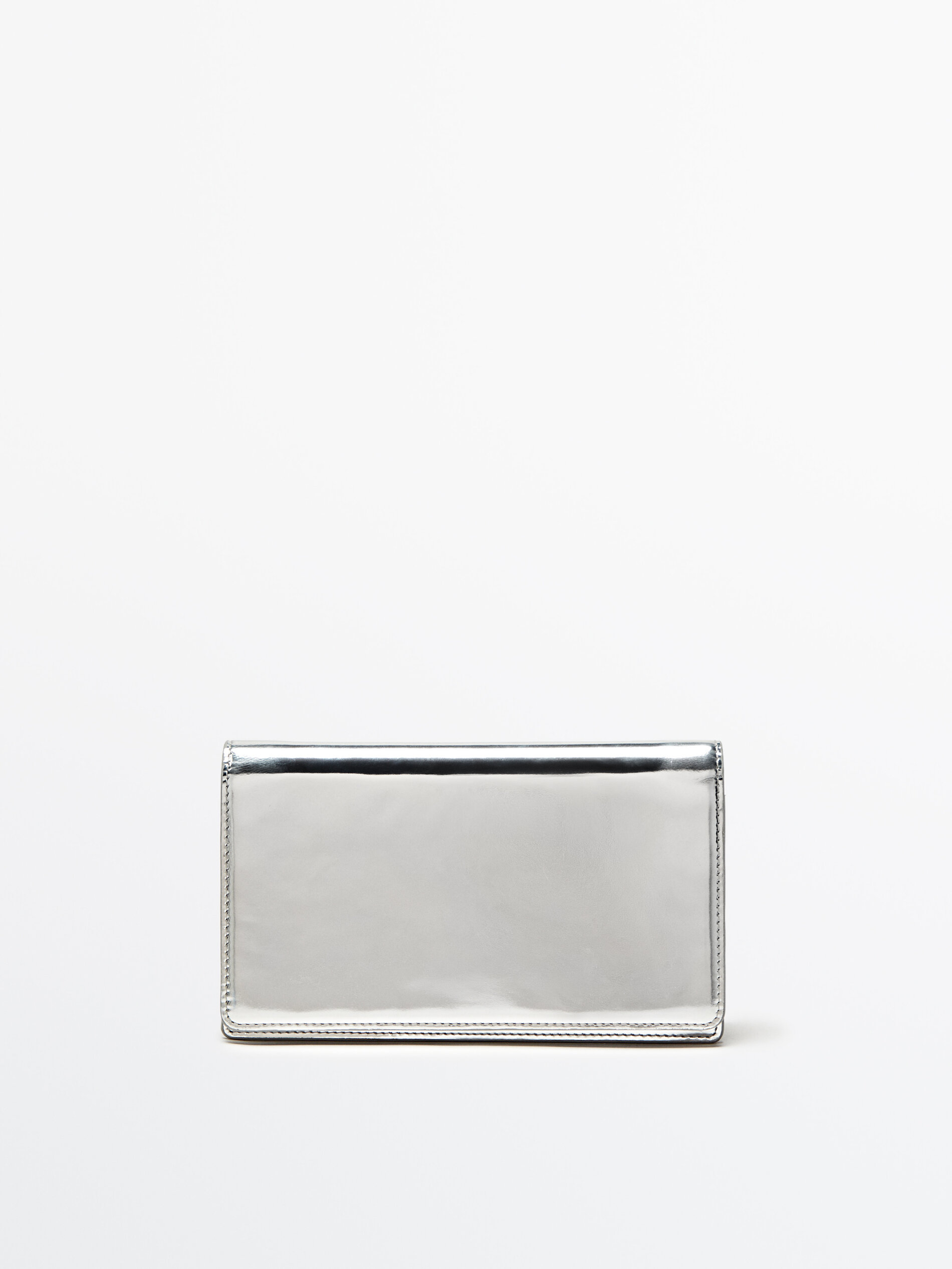 Bolsa de couro com alça articulada - PRATA