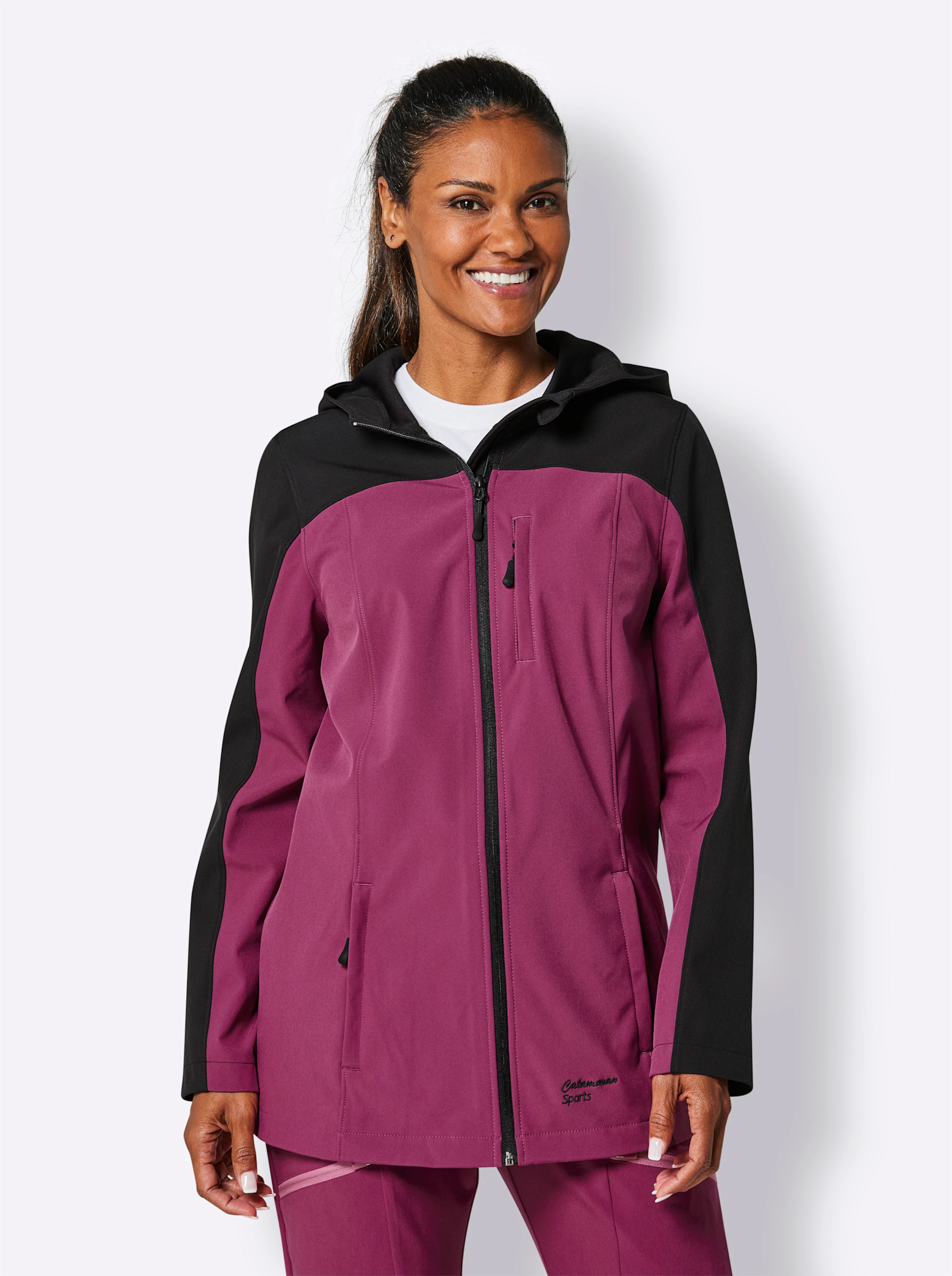 Catamaran Sports Softshell-Jacke in schwarz-malve
