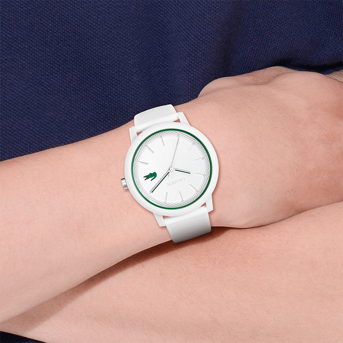 Montre Lacoste.12.12. homme résine bracelet silicone blanc