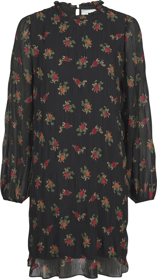 Neo Noir Petra Plissé Flower Dress Black