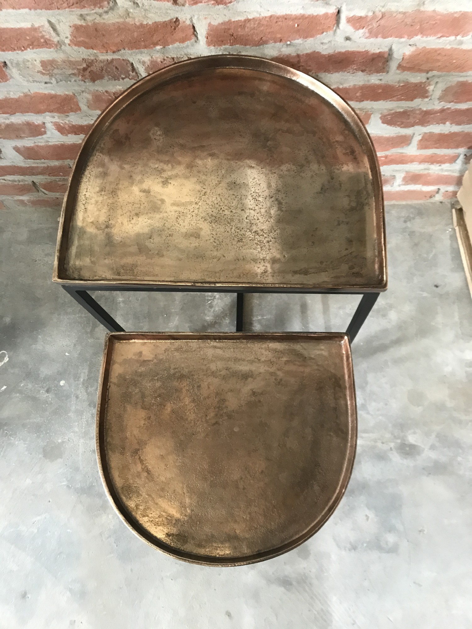 2er-Set Tisch 'Nilay', kupfer, schwarz von fischer's lagerhaus